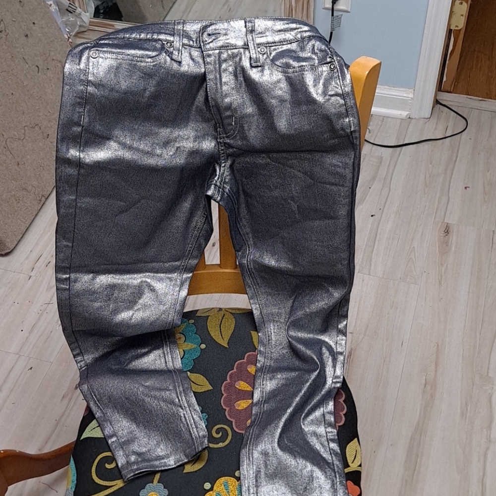 Silver stretch denim jeans